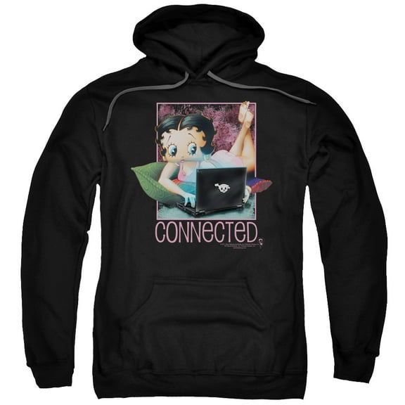 Betty Boop Connected Adult Pullover Hoodie Sweatshirt Black