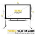 thumbnail image 2 of Khomo Gear Jumbo 100 Inch 16:9 Portable Outdoor and Indoor Theater Projector Screen with Stand Legs, 2 of 6