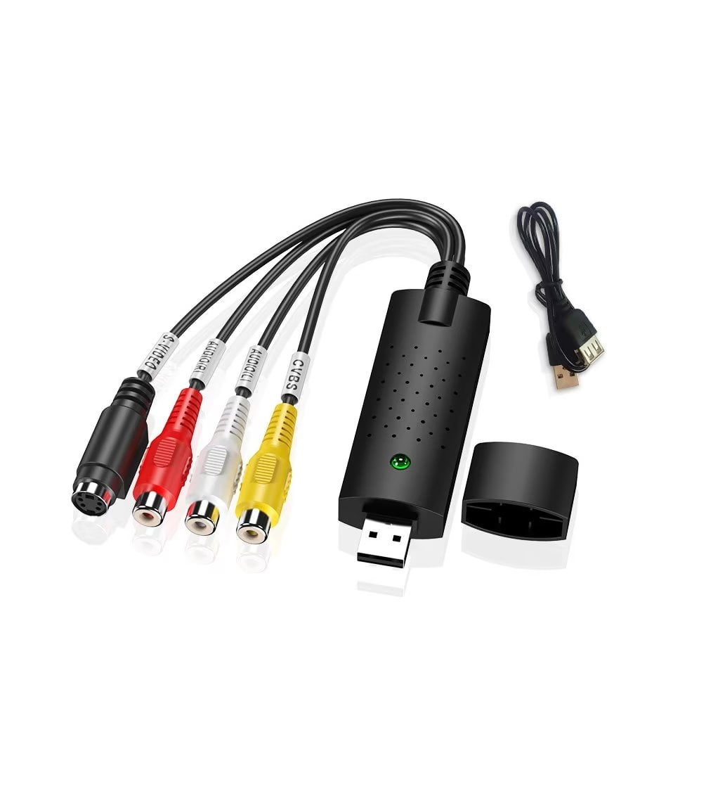 Adove USB Audio Video Converter, RCA to USB Converter Adapter, Video Capture Card VHS/Mini DV