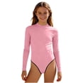 thumbnail image 1 of Swimsuit for Girls, Long Sleeve One Piece Rashguard, Solid Color Beach Vacation Swimsuit for Kids 2-13 Years, 1 of 7