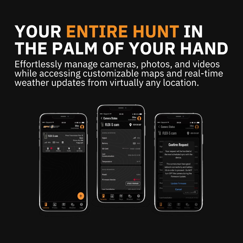 Spypoint FLEX-PLUS 36 MP Cellular Trail Camera Bundle with Lithium Battery Solar Panel, Rechargeable Lithium Battery Pack, Memory Card, and Focus All-In-One High Speed Card Reader (5 Items)