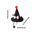 thumbnail image 4 of FEOLGEHLY Halloween Pet Hat Witch Hat Mini Hat with Pointed Shape and Bow Pom Pom for Dogs Cats Halloween Party Costume Dress Up Photo Prop Elastic Strap Black (B), 4 of 7