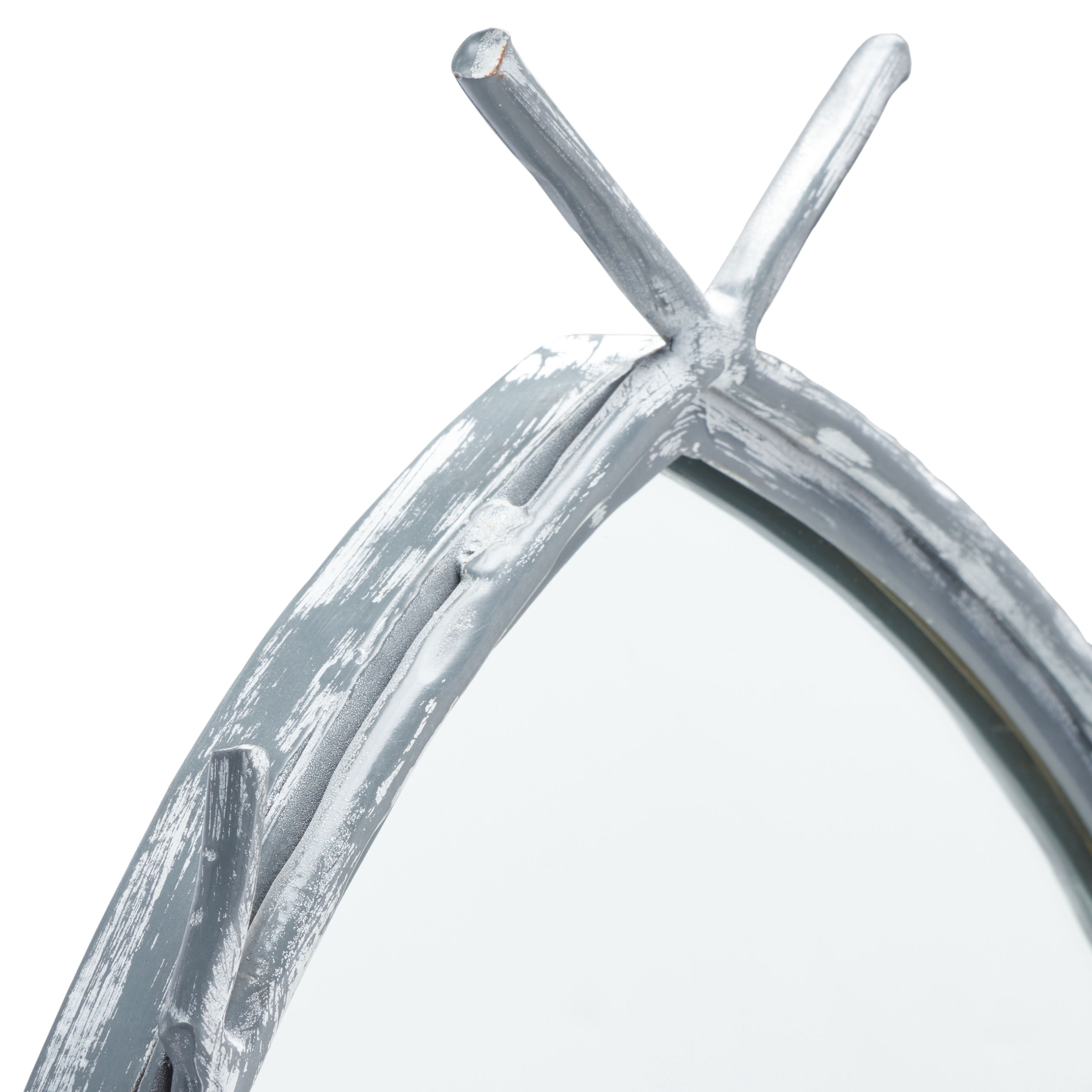 SAFAVIEH Helios 18.8 in. x 27.2 in. Solid Frame Mirror, Silver