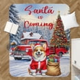 thumbnail image 4 of Santa is Coming Corgi Merry Christmas Xmas Noel Truck Tree Cozy Sherpa Blanket Welsh Corgi Dog Lover Gifts Idea Warm Soft Throw Blanket - 02023, 4 of 5