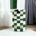 thumbnail image 2 of Geometric Green and White Laundry Basket with Handles 50L Collapsible Laundry Hamper for Bathroom Bedroom Laundry Room, 2 of 7