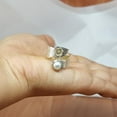 thumbnail image 2 of Natural Freshwater Pearl Gemstone 925 Sterling Silver Adjustable Ring with Copper Flower Design Jewelry Gift for Her, 2 of 5