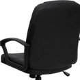 thumbnail image 3 of Mid-Back Black Leather Executive Swivel Office Chair with Rounded Back and Arms, 3 of 9