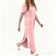 thumbnail image 4 of Vestido Corto para Mujeres Verano Cuello en V Bolsillo de Manga Corta Color Sólido Vestido de Cambio Casual para la Fiesta de la Playa de Primavera, 4 of 8