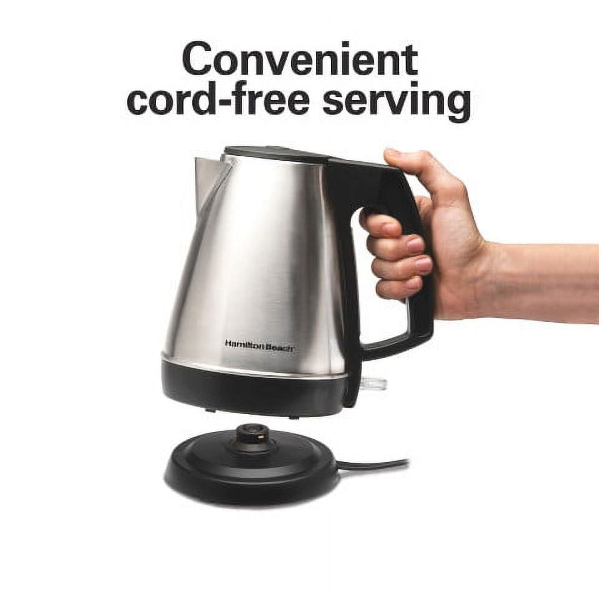 Hamilton Beach 1 Liter Electric Kettle Stainless Steel and Black New 40901F Walmart