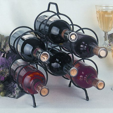 J & J Wire Wrought Iron 6-Bottle Wine Holder