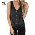 thumbnail image 4 of Guardurnaity Nlife - Camiseta sin mangas para mujer con cuello en V y botones con lazo frontal Prendas para la parte del cuerpo Gris SG, 4 of 6