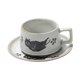 thumbnail image 3 of Juego de taza de té y platillo de cerámica estilo vintage, único, elegante y versátil. Blanco, 3 of 9