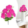 thumbnail image 2 of Artificial Flowers,6 Heads Artificial Rose Bouquet 35cm Rose Plastic Arrangement For Dining Table Home Wedding Centerpiece Decor Multi Colors Available, 2 of 6