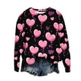 thumbnail image 4 of qucoqpe Valentine's Day Womens Tops Fashion Heart Printed Crew Neck Pullover Shirts Long Sleeve Sweatshirts, 4 of 5