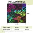 thumbnail image 2 of Colorful Neon Butterfly Pattern Square Fitted Tablecloth with Elastic Edge,Square Table Cover,Washable Elastic Table Cover for Home Kitchen Party Decor 36"x36", 2 of 6