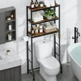 thumbnail image 2 of Over-The-Toilet Storage Rack - Freestanding Over The Toilet Storage Cabinet with Paper Holder & Hooks, Bathroom Organizers and Storage, White, 3 Tiers (61" H), 2 of 10