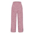 thumbnail image 4 of WILLBEST Pantalones Casuales de Mujer, Pantalones Largos a Rayas para Fiestas al Aire Libre, Cómodos, con Detalle de Botones, Ropa Versátil para Todas Las Estaciones. Grande, 4 of 4