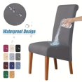 thumbnail image 2 of 1 funda impermeable para silla de comedor de tela de fibra de leche, fundas para silla de comedor, funda para silla para boda, comedor, oficina, banquete, casa, decoración del hogar, 2 of 4