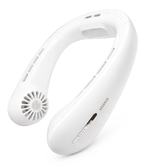 Bladeless Neck Fan, 4000mAh Rechargeable Battery, USB Rechargeable, 3 Speeds, 360° Airflow, Personal Wearable Cooling Fan for Indoor & Outdoor – White