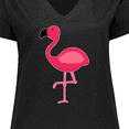 thumbnail image 4 of Inktastic Pink Flamingo Women's Plus Size V-Neck T-Shirt, 4 of 5