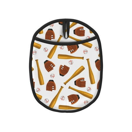 

Naloa Baseball Sport Silicone Pot Holders Oven Mitts Heat Resistant Hot Pads Non Slip Pot Holder for Kitchen Baking and Cooking 9.4 x 7.5 Inches