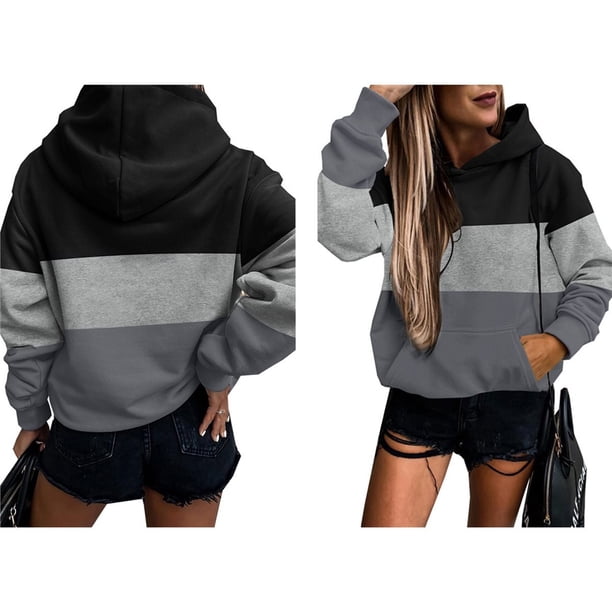 Sudadera con Capucha de Larga con Estampado de Leopardo de Gran Tamaño para Mujer y Hombre, Estilo Y2K Negro S