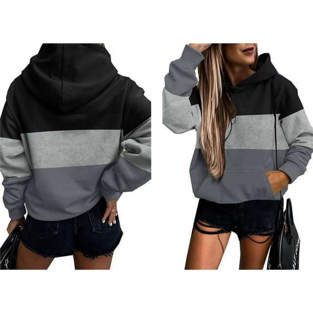 Sudadera con Capucha de Larga con Estampado de Leopardo de Gran Tamaño para Mujer y Hombre, Estilo Y2K Negro S