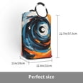 thumbnail image 3 of DouZhe 50L Rectangular Laundry Basket, Red Blue Spiral Football Prints Waterproof Foldable Laundry Hamper with Aluminum Handles, 3 of 6