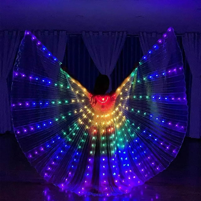 Christmas Decorations Adult Version Wing Shawl 50% off Clearance, LED Colored Wing Shawl Girl (optional With Or Without Stick) Suitable For Adult Halloween Christmas Party Masquer