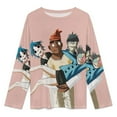 thumbnail image 3 of Gorillaz Members Womens Pajama Set Loungewear Cozy Soft House Wear Sets Long Sleeve Round Neck T Shirt Top Bottom Pants Sleepwear, 3 of 9