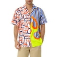 thumbnail image 1 of Camisa de hombre INSPIRE CHIC de manga corta, abotonada, a rayas para el verano XL Rosa Azul, 1 of 6