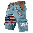 thumbnail image 2 of 250 Anniversary USA Shorts Men American Flag Patriotic Cargo Shorts with Multi Pockets 1776-Vintage Cargo Short Blue 2XL, 2 of 4