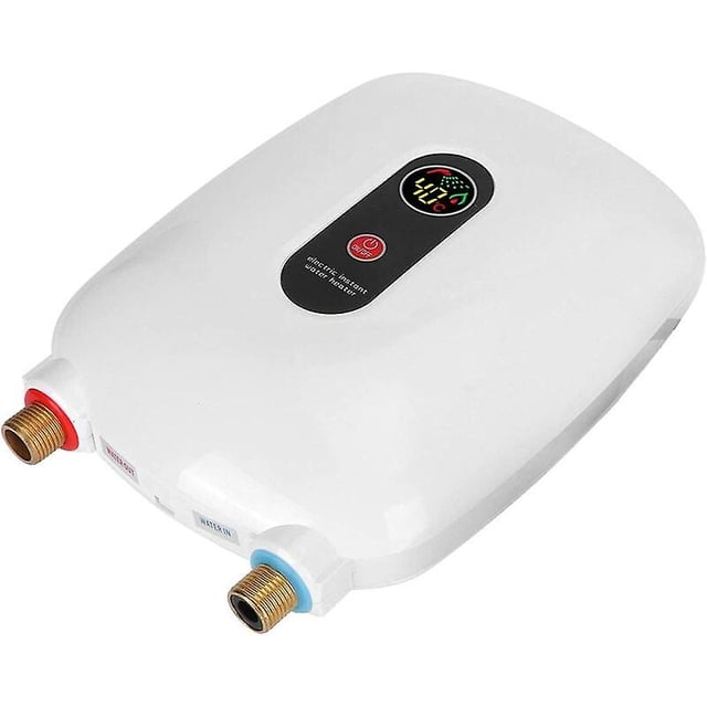 Calentador de agua sin tanque de 220 V 3500 W, mini calentador de agua instantáneo eléctrico con protección contra sobrecalentamiento, pantalla LED, protección contra fugas, para ducha de baño(UE