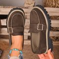 thumbnail image 2 of WLOELOEW Mocassins à Plateforme en Suède Floqué pour Femmes, Chaussures à Enfiler à Bout Rond pour Tenue Décontractée, Coupe Grand, Offertes en Taille Us 7 (Longueur du Pied : 9,65 Pouces), 2 of 9