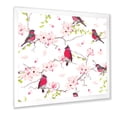 thumbnail image 2 of Designart 'Red Bullfinches Sitting On Magnolia Tree' Traditional Framed Art Print, 2 of 4