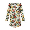 thumbnail image 5 of Floral Print Tees Shirts for Womens Henley Neck Tops 3/4 Sleeve Blouses Button Down Loose Fitted Tunics Tops Light Breathable Shirt Spring Outfits 2025 Pullover Fall Winter Clothes, 5 of 5