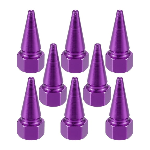 Unique Bargains 8pcs Purple Spike Wheel Tyre Tire Valve Air Stem Cap Cover Universal for Car Truck Motorcycle Bike