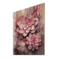 thumbnail image 2 of Designart "Pink Cream Succulent Resilience Soft Petals" Floral Print on Natural Pine Wood, 2 of 5