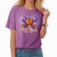 thumbnail image 6 of TOWED22 Halloween Shirt for Women Cute Ghost Vintage Graphic Halloween Tshirt for Party Short Sleeve Fall Shirt(Purple,XL), 6 of 9