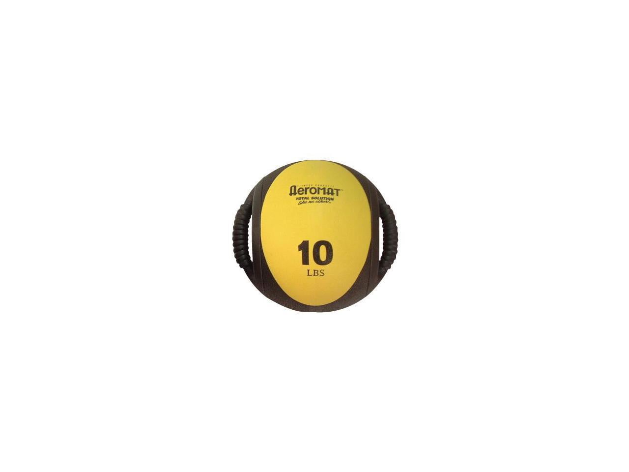 Aeromat Dual Grip Power Medicine Ball, 9cm/10-Pound, Black/Yellow with Dual Grip Fitness Power Medicine Ball - 12 lb. Black/Teal