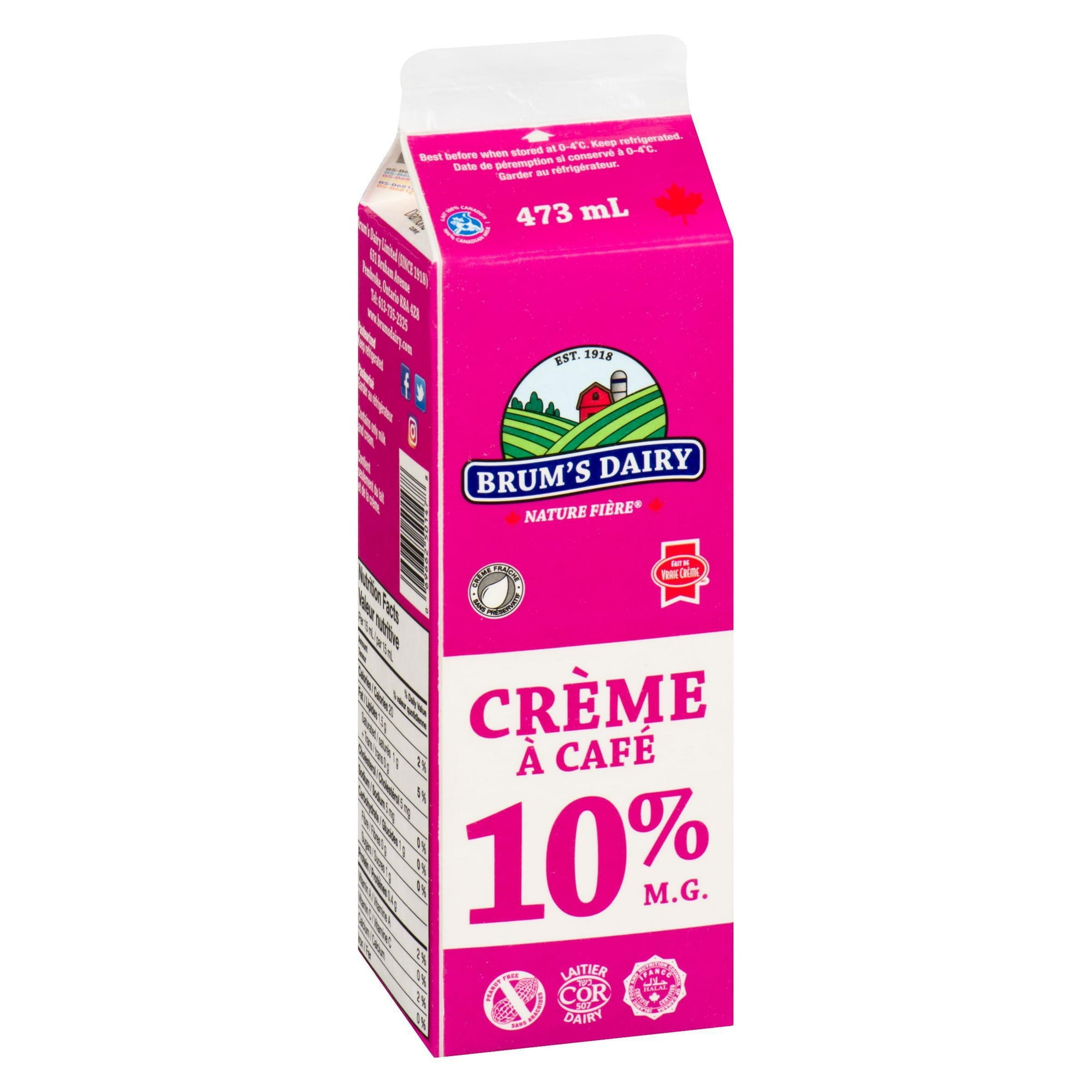 Brum's 10% M.F Coffee Cream