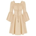 thumbnail image 5 of Clothing Female Princess Female Bell Sleeve Dress Female Retro Palace Peasant Gothic Ball Dress-Blue-L, 5 of 7