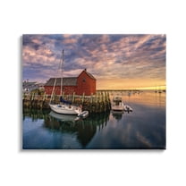 Stupell Docked Boats Marina Harbor Photography Landscape Photography Gallery Wrapped Canvas Print Wall Art