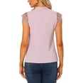 thumbnail image 3 of INSPIRE CHIC Blouse Basique Sans Manches à Col en V pour Femmes Bureau Travail L Rose, 3 of 6