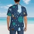 thumbnail image 6 of Kll Men'S Hawaiian Shirt Short Sleeve Button Down Beach Shirts-Alpaca Astronaut In Space, 6 of 8