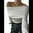 thumbnail image 1 of Body de Larga con Hombros Descubiertos para Mujer, Sexy, Adelgazante, Top de Transparente con Fruncido, , Talla L, 1 of 8