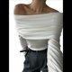 thumbnail image 1 of Body de Larga con Hombros Descubiertos para Mujer, Sexy, Adelgazante, Top de Transparente con Fruncido, , Talla S, 1 of 8