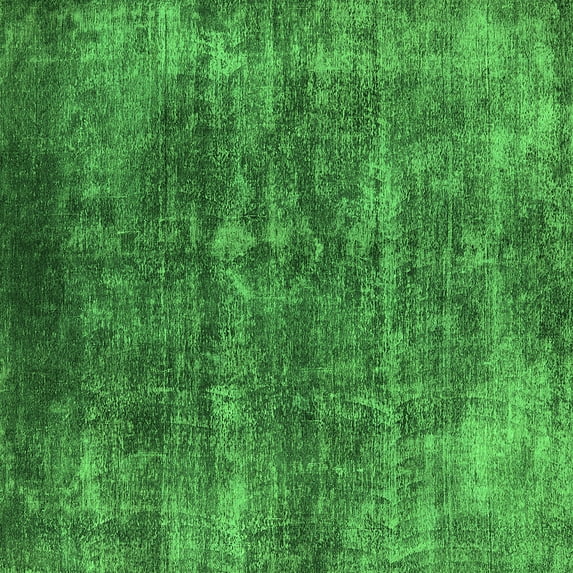 Ahgly Company Indoor Square Oriental Green Industrial Area Rugs, 5' Square