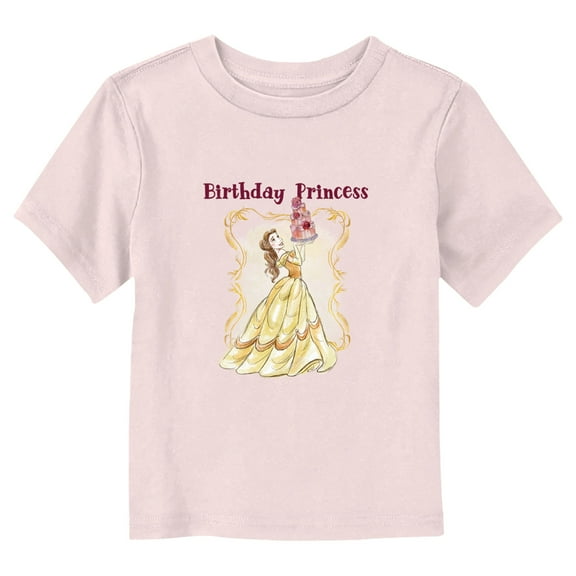 Toddler's Beauty and the Beast Birthday Princess Belle  Graphic Tee Light Pink 5T