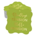 thumbnail image 1 of Inkdotpot Hang Tags Good Bye Tension Hello Pension Retirement Favor Bracket Shape Gift Tags Real Gold Foil Bonbonniere Tag Pack Of 50, 1 of 7